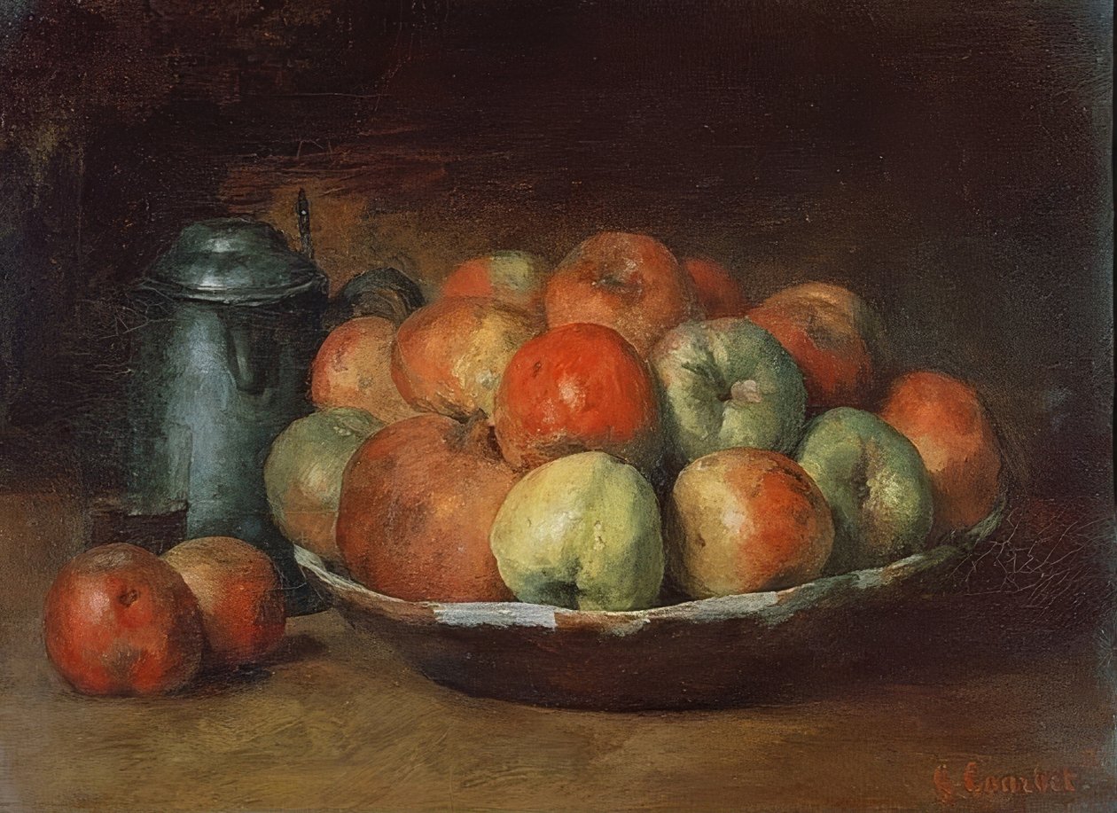 Martwa natura z jabłkami i granatem. 1871-72 autorstwa Gustave Courbet