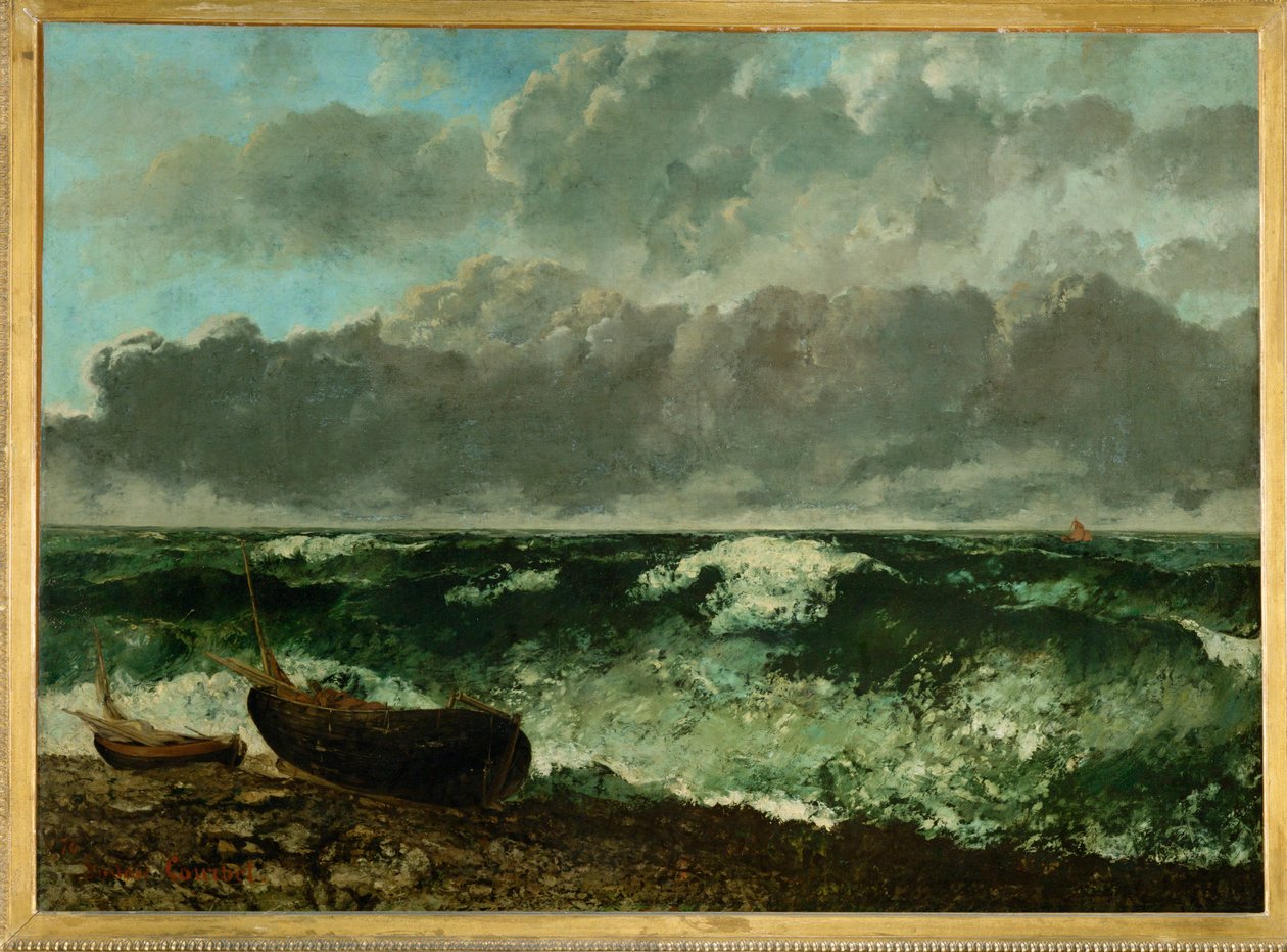 Wzburzone morze (obraz na płótnie) autorstwa Gustave Courbet