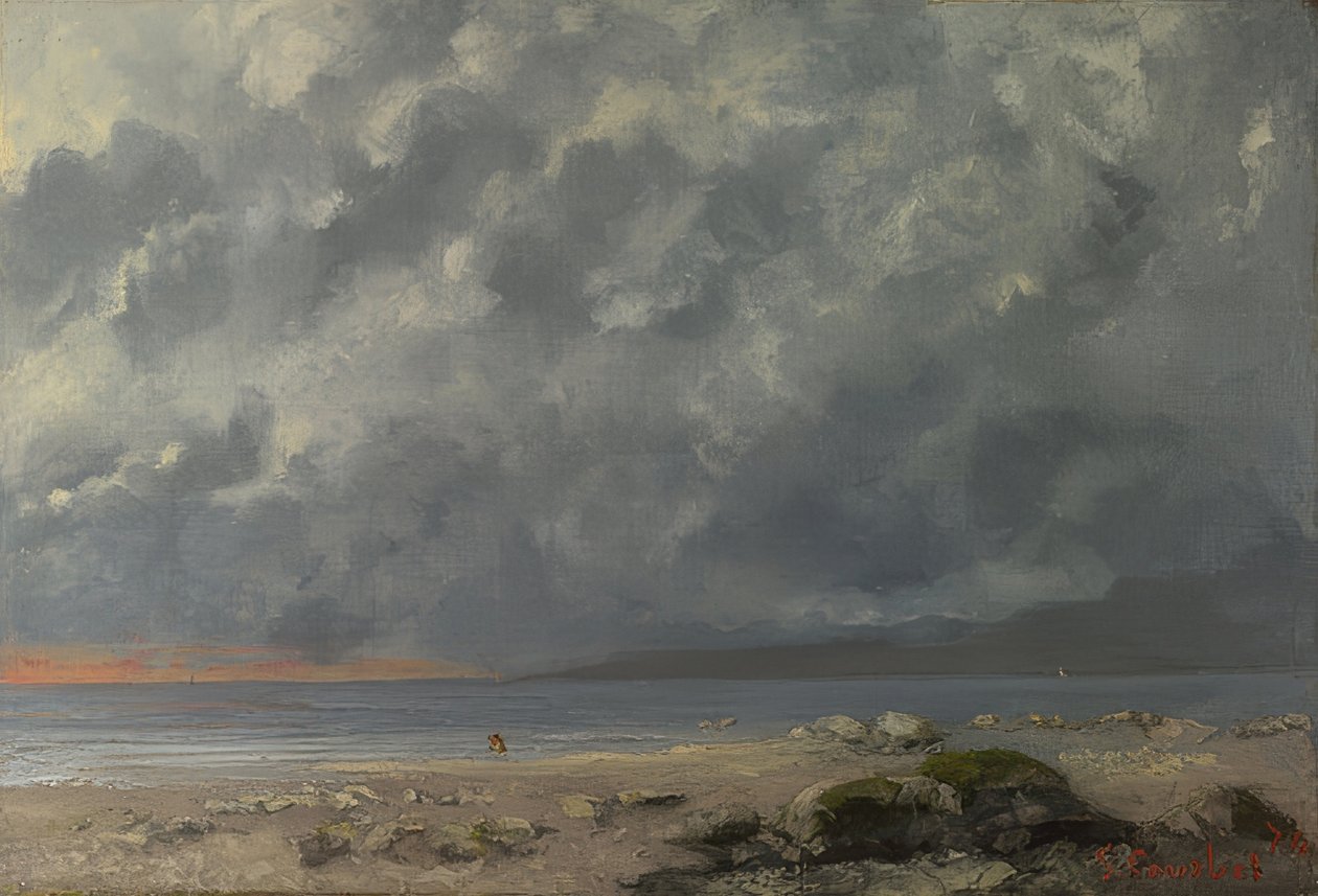Scena na plaży. 1874 autorstwa Gustave Courbet