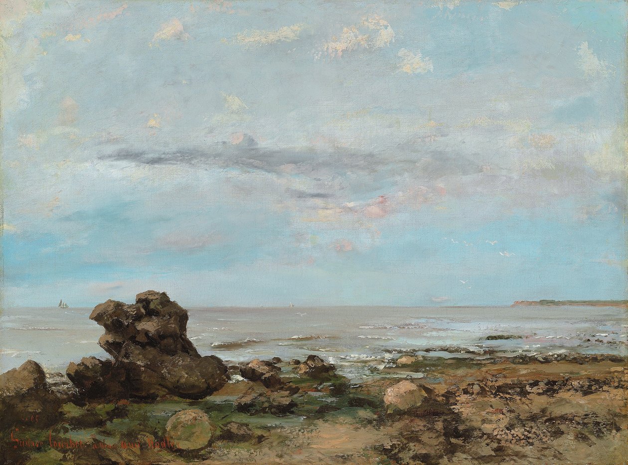 Plaża w Trouville, 1865 autorstwa Gustave Courbet