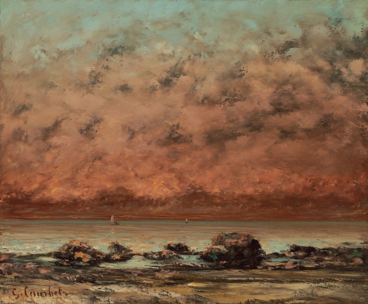 Czarne skały w Trouville autorstwa Gustave Courbet