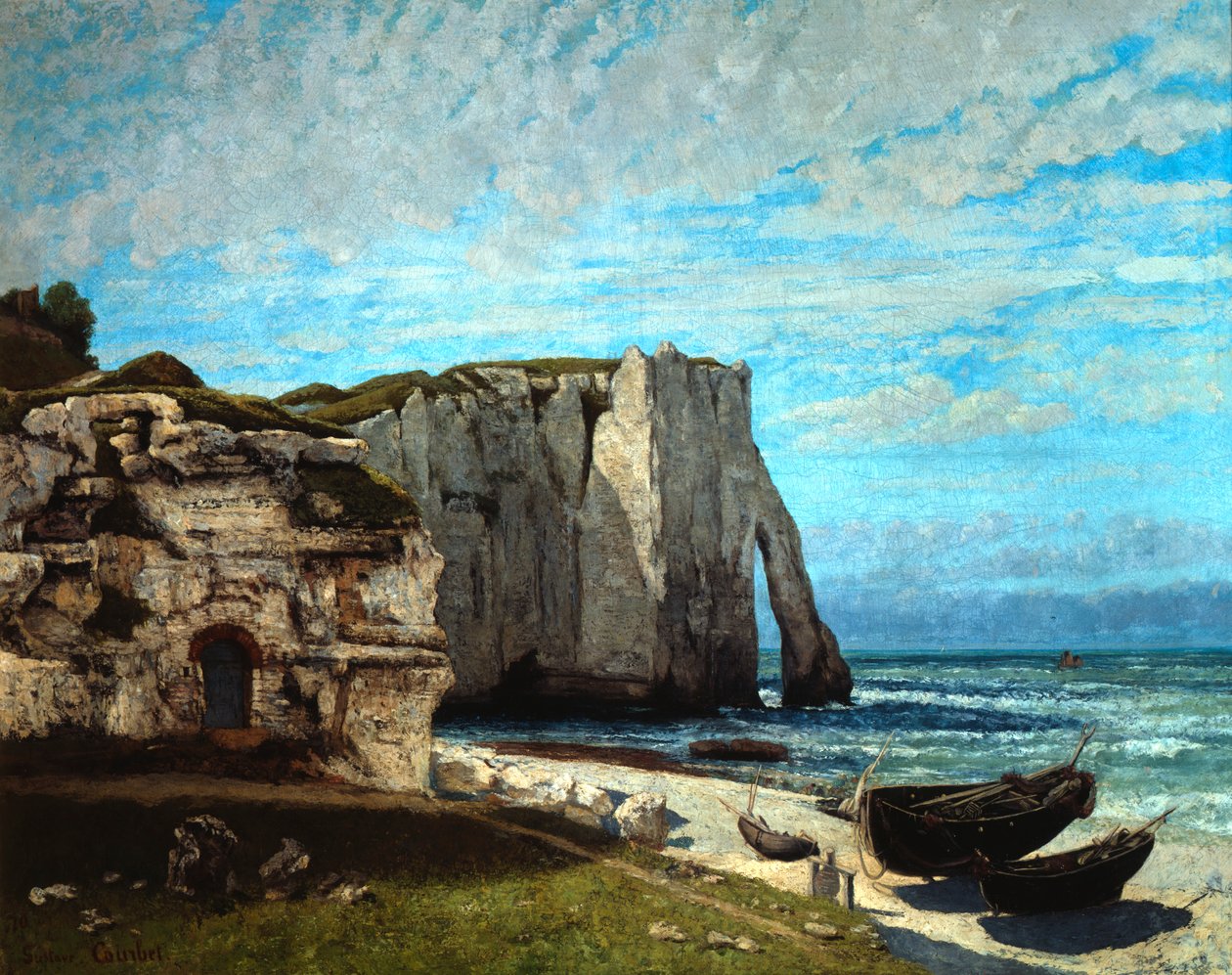 Klify Etretat po burzy, 1870. autorstwa Gustave Courbet