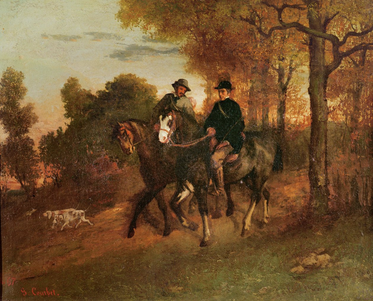 Powrót z polowania, 1857 autorstwa Gustave Courbet