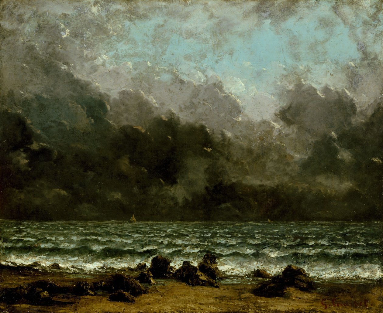 Morze, ok. 1865 (olej na płótnie) autorstwa Gustave Courbet