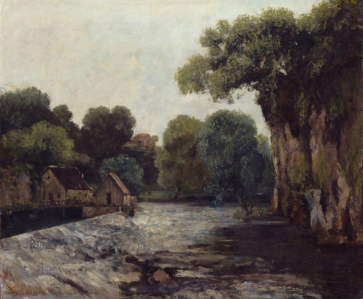 Jaz przy Młynie, 1866 autorstwa Gustave Courbet