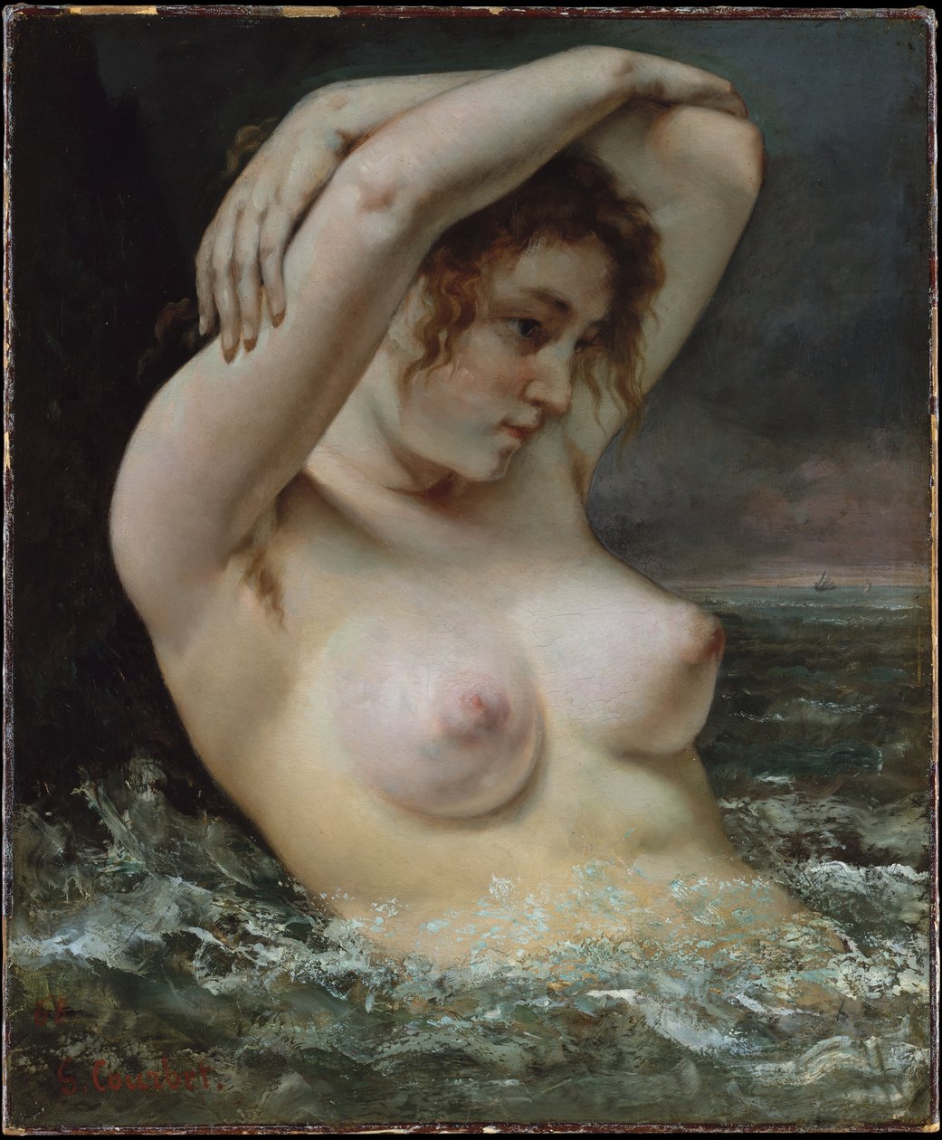 Kobieta w falach autorstwa Gustave Courbet