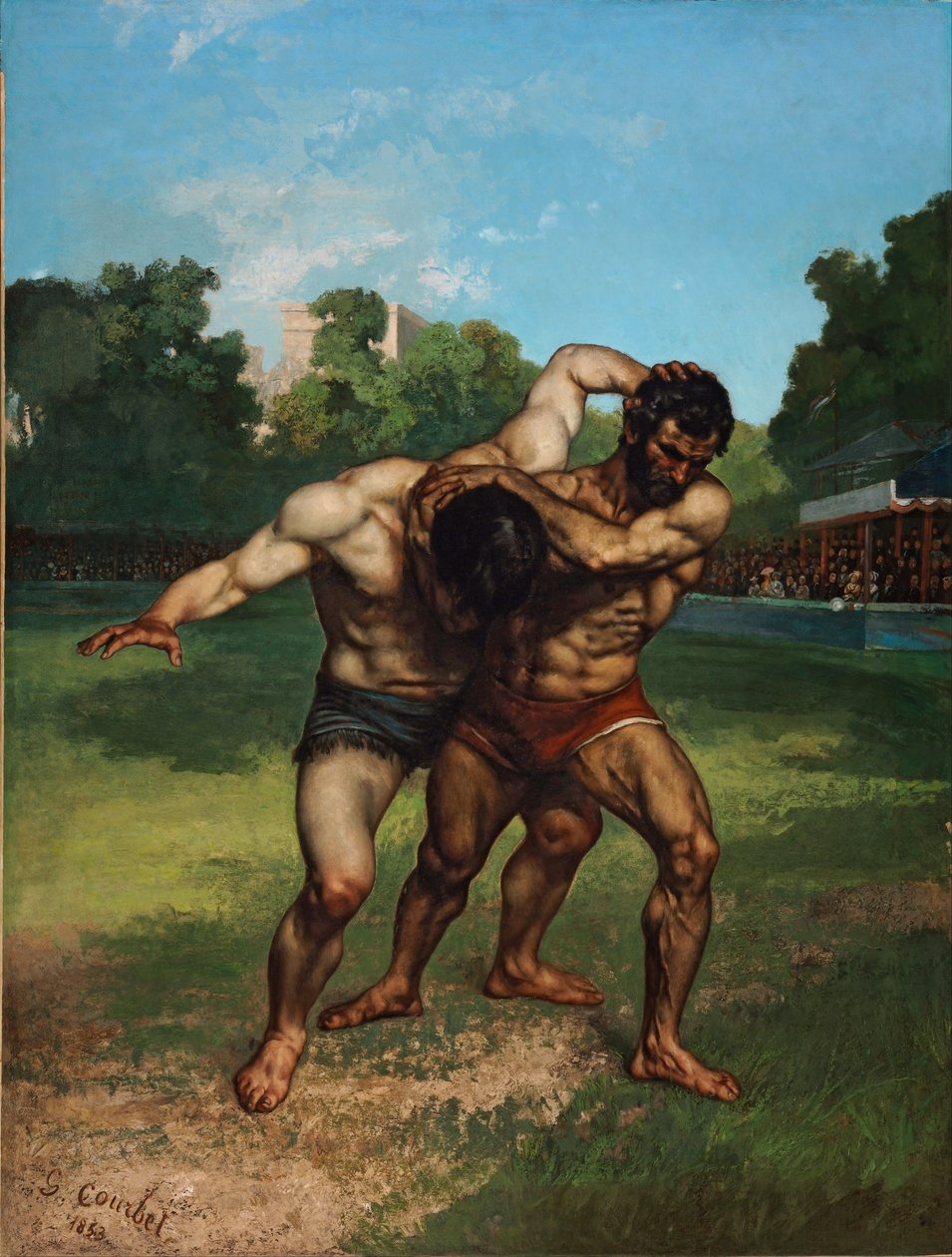 Zapaśnicy autorstwa Gustave Courbet