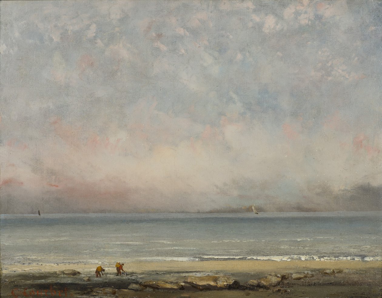 Plaża w Trouville, ok. 1865 r. autorstwa Gustave Courbet
