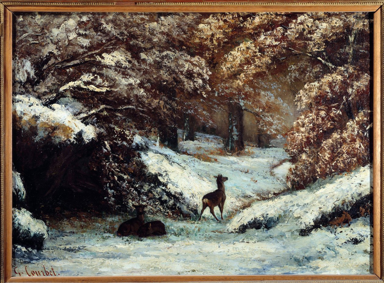 Dostawa jelenia zimą Obraz Gustave