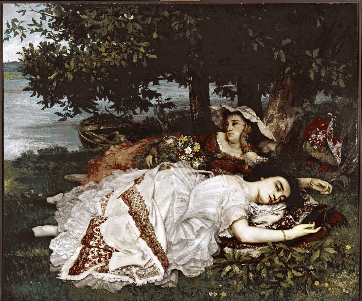Panie nad brzegiem Sekwany (olej na płótnie) autorstwa Gustave Courbet