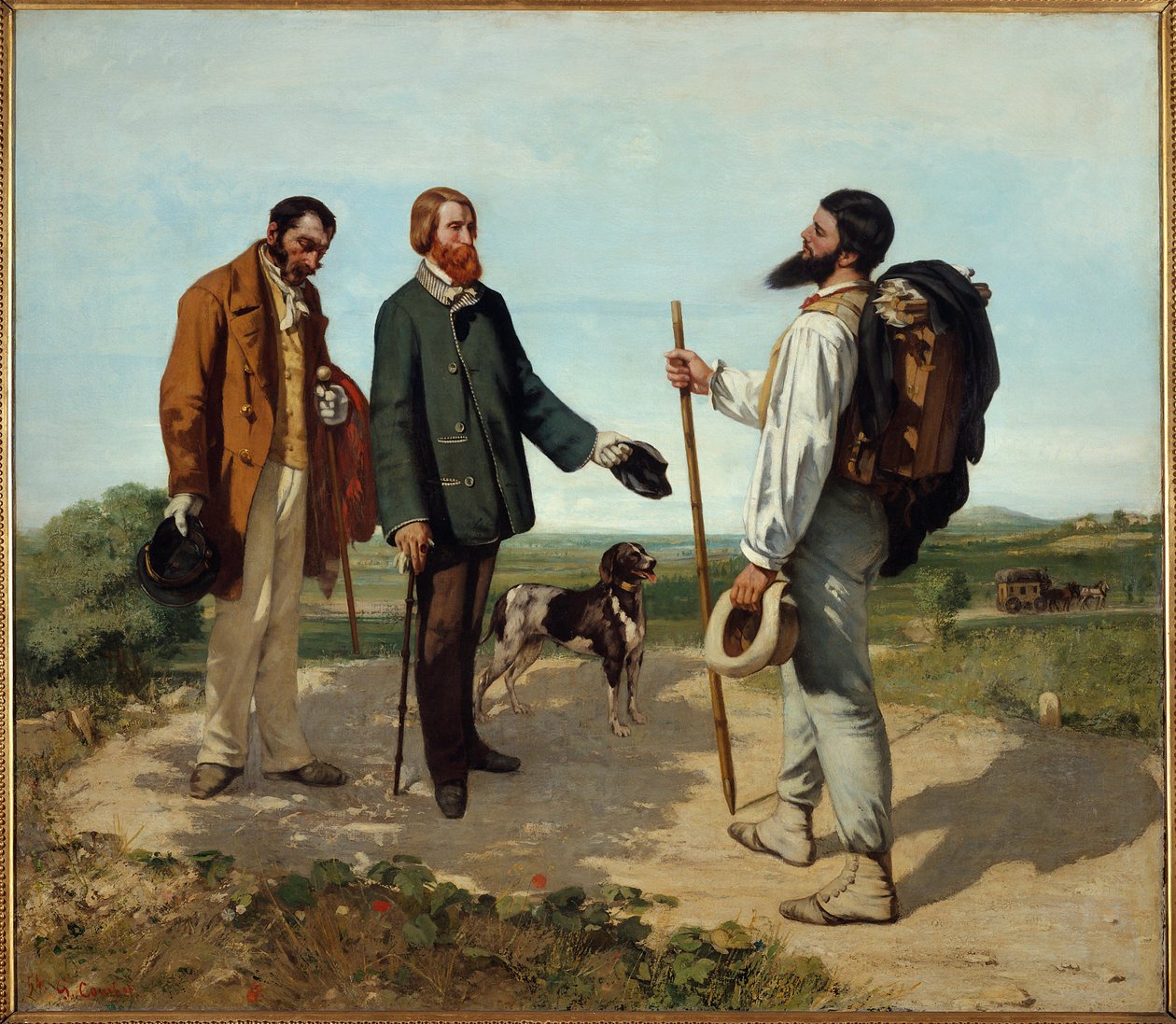 Spotkanie lub „Witaj panie Courbet”. Spotkanie Alfreda Bruyasa z Gustavem Courbetem. Obraz Gustave