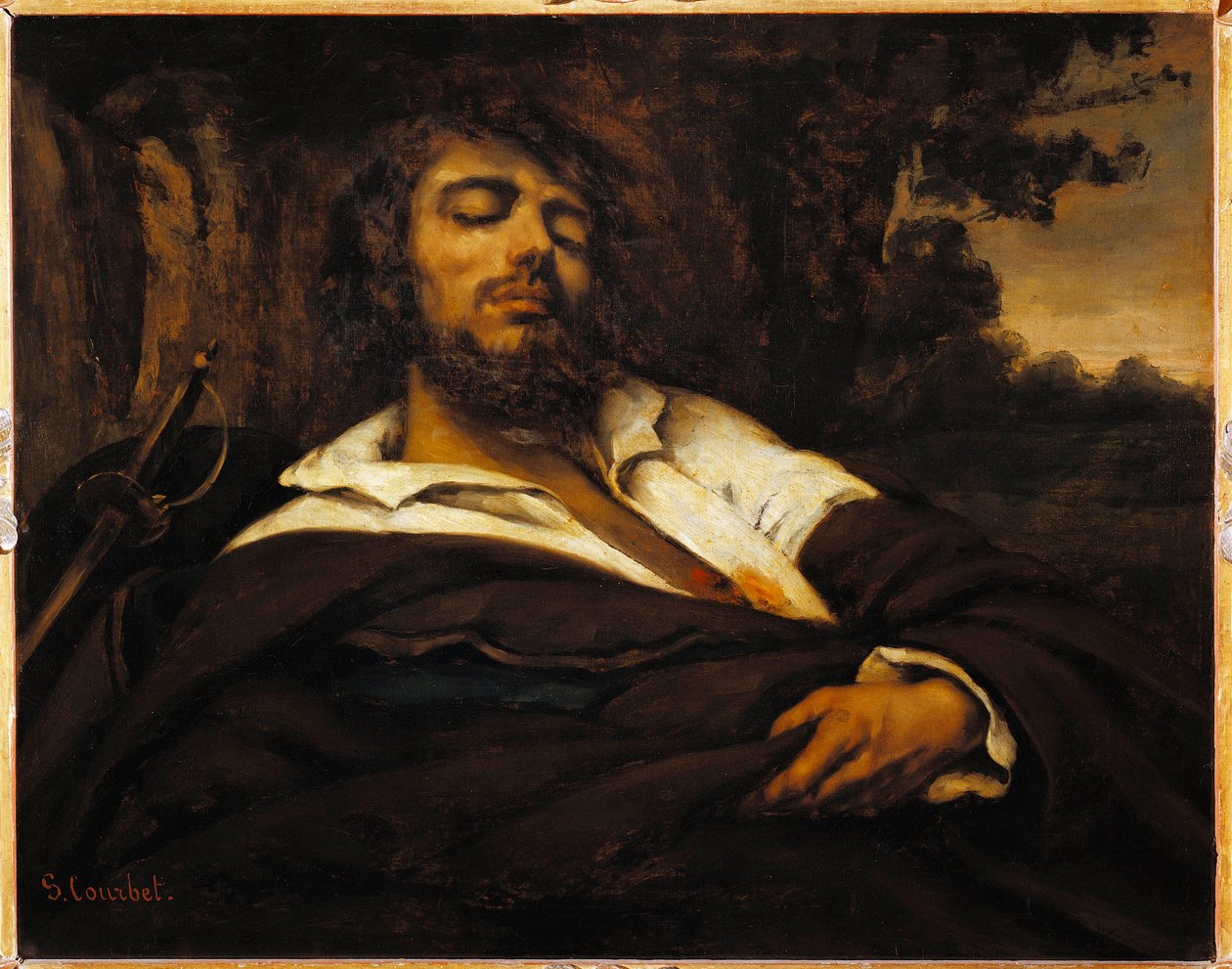Rany autoportretu malarza. (olej na płótnie) autorstwa Gustave Courbet