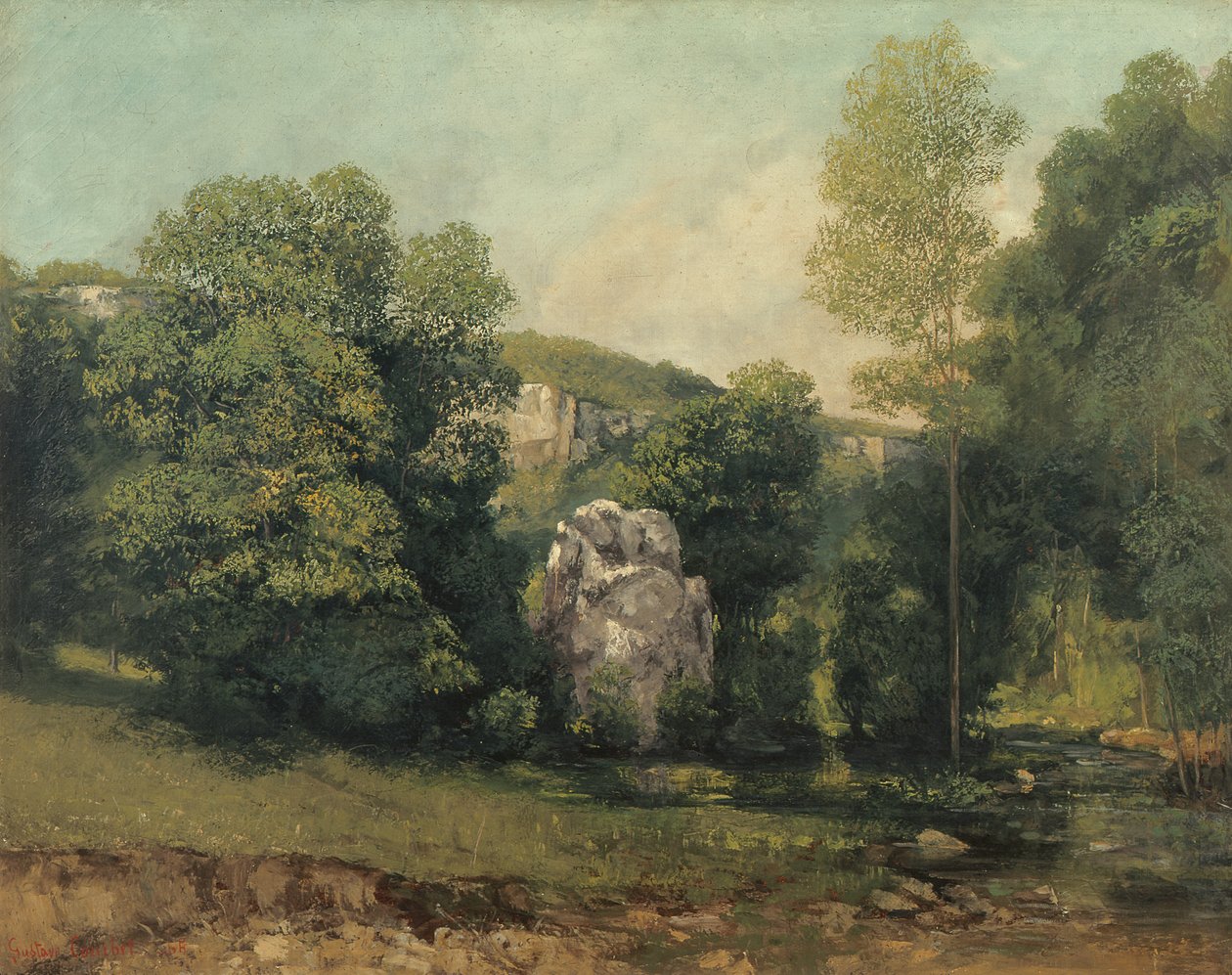 Strumień Bremy wynurzający się z Puits Noir, 1865 autorstwa Gustave Courbet