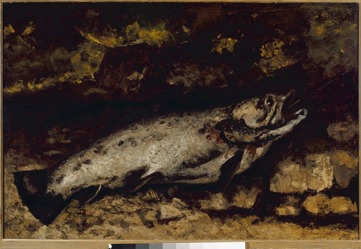 Pstrąg (olej na płótnie) autorstwa Gustave Courbet