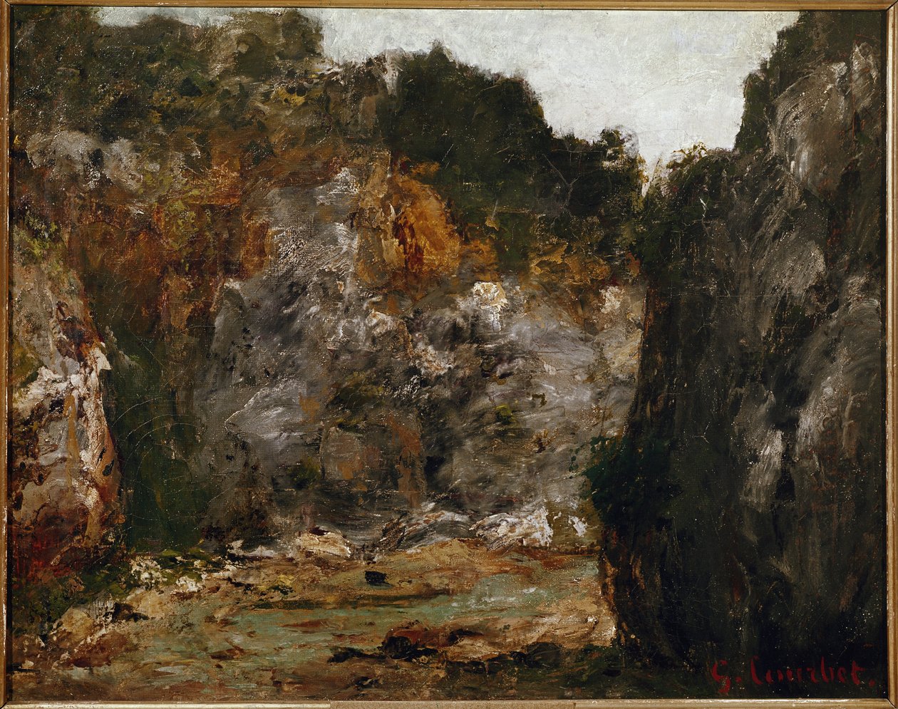 Widok na wąwóz wąwozu autorstwa Gustave Courbet