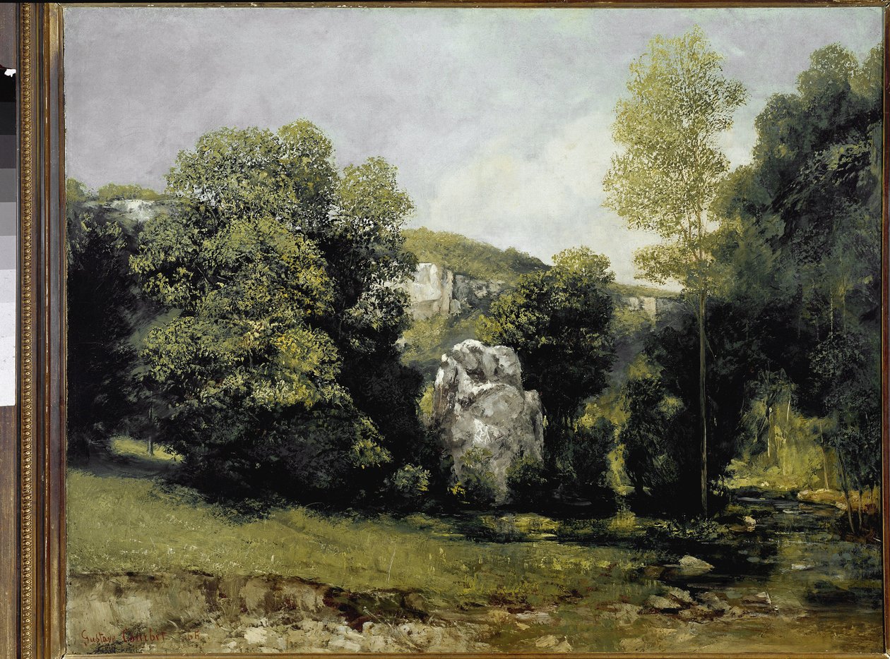 Widok na rzekę Breme (olej na płótnie) autorstwa Gustave Courbet