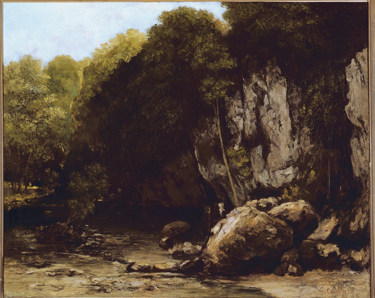 Widok stanowiska Le Puits-Noir w pobliżu Ornans w Doubs (olej na płótnie) autorstwa Gustave Courbet