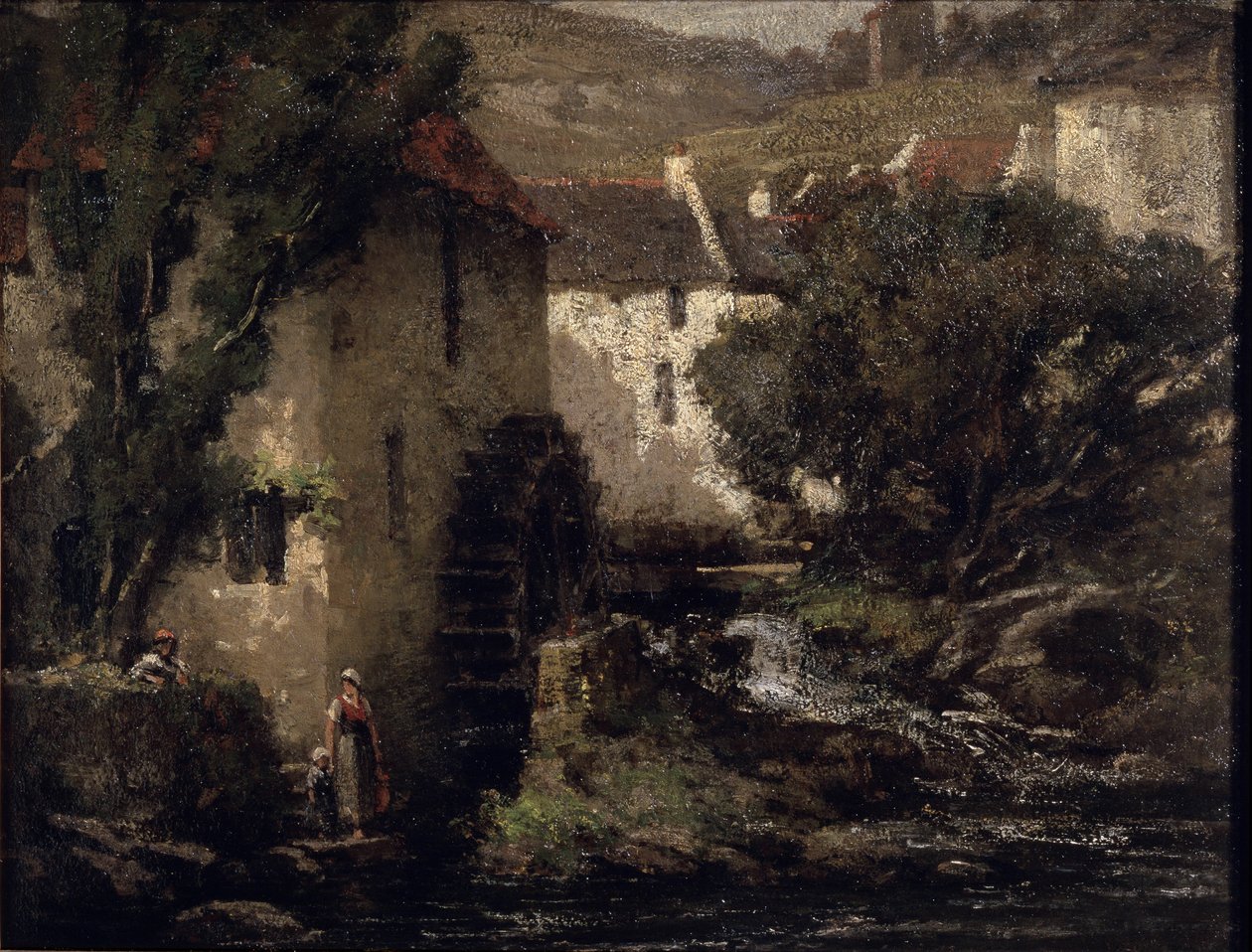 Młyn wodny (olej na płótnie) autorstwa Gustave Courbet