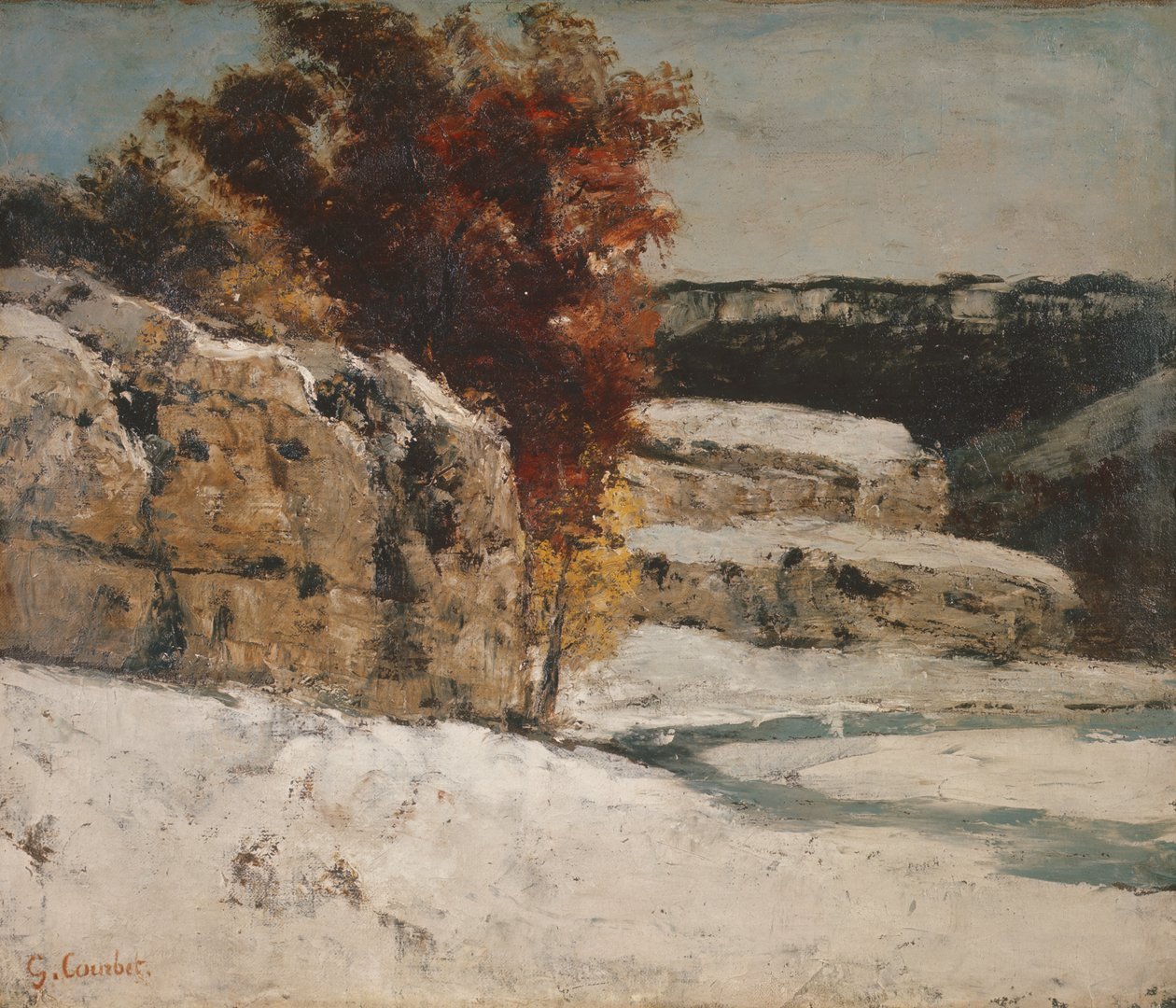 Pejzaż zimowy, 1865-70 autorstwa Gustave Courbet