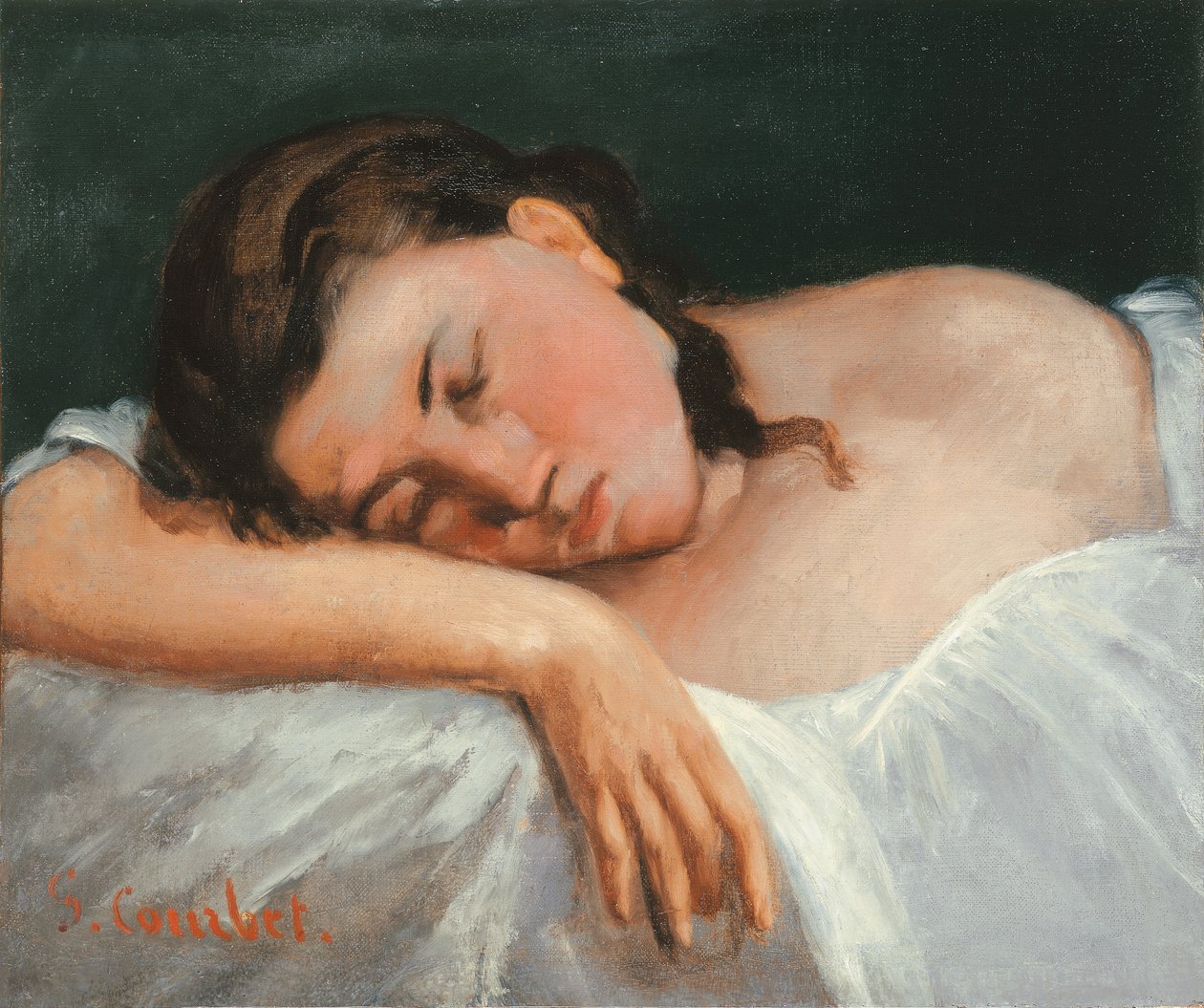 Młoda dziewczyna śpi, 1847 autorstwa Gustave Courbet