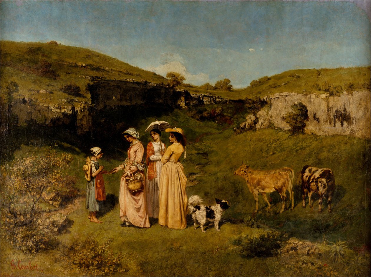 Młode dziewczęta z wioski autorstwa Gustave Courbet