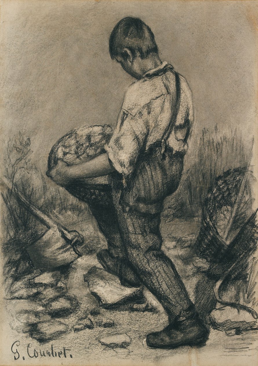 Młody łamacz kamieni, c1864-1865 autorstwa Gustave Courbet