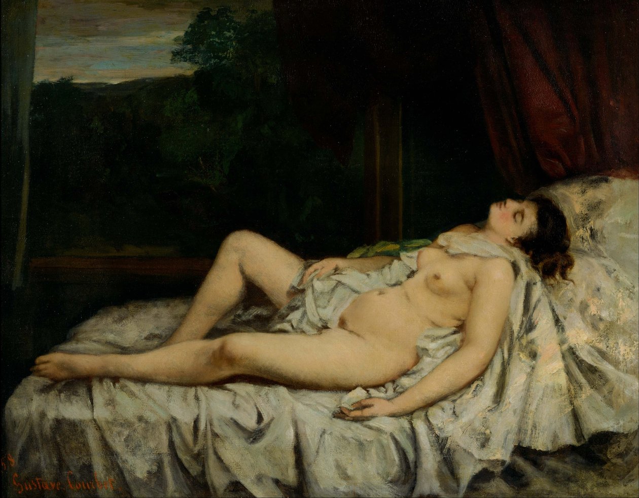 Śpiący nago autorstwa Gustave Courbet