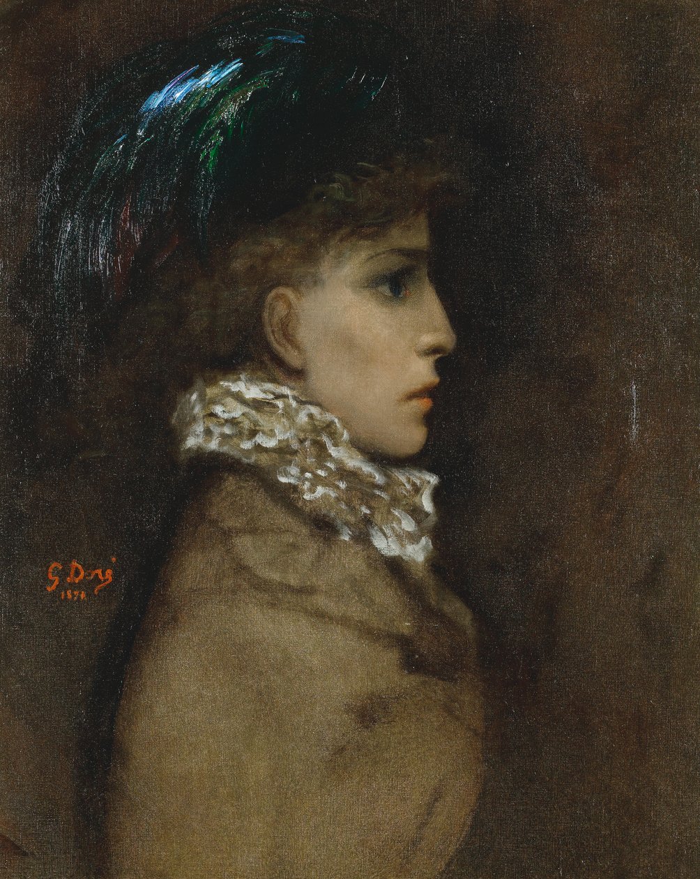 Gustave Doré, 1870 - Sarah Bernhardt autorstwa Gustave Dore
