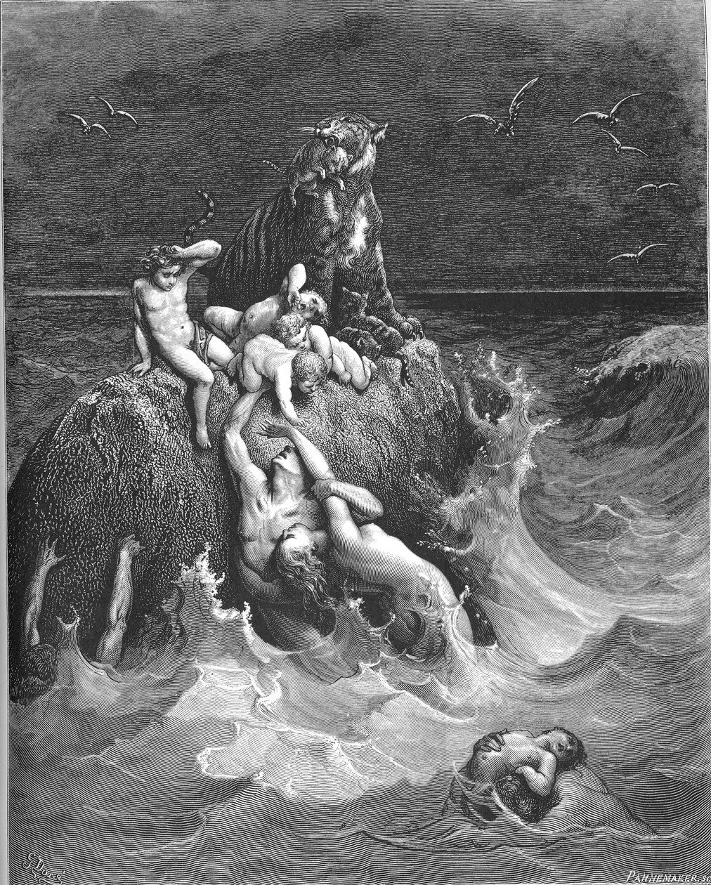 Wielki potop (Rdz 7:11-24) autorstwa Gustave Dore