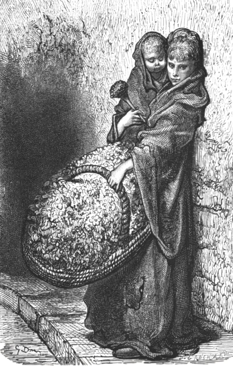 „Dziewczyna z kwiatami”, 1872. autorstwa Gustave Dore