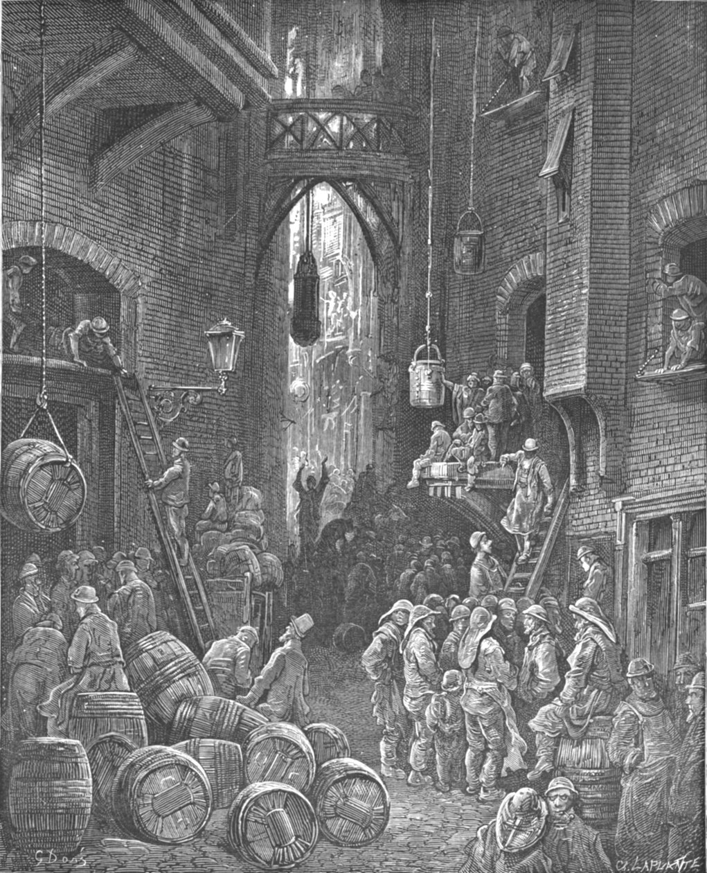 „Ulica od strony rzeki”, 1872. autorstwa Gustave Dore