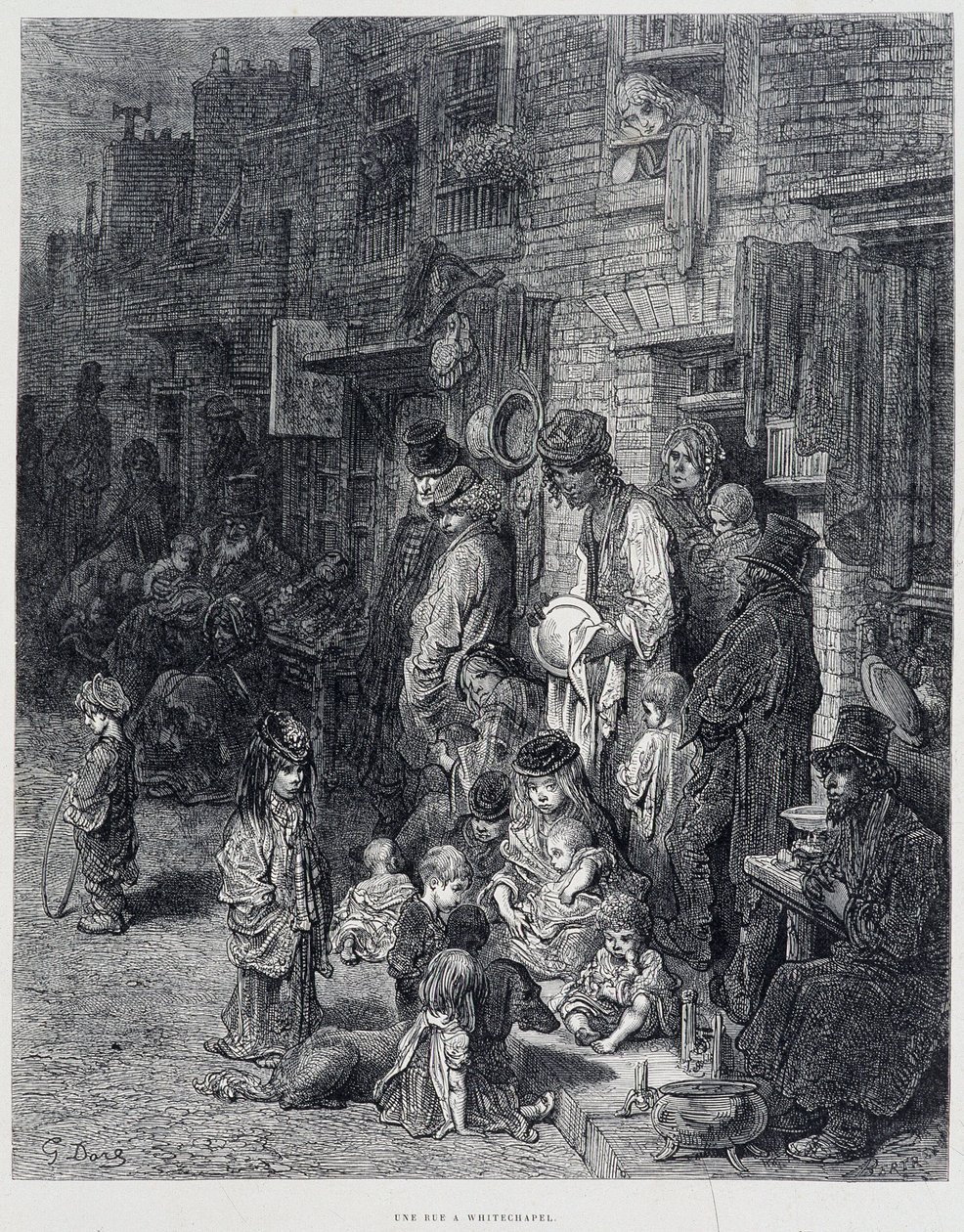 Ulica w Whitechapel - w „Londynie” Gustave Dore autorstwa Gustave Dore