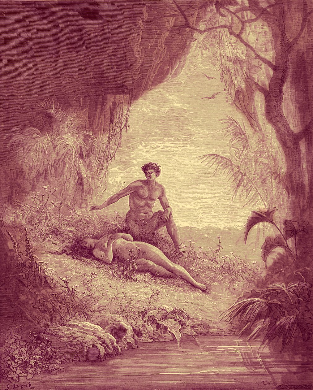 Adam i Ewa - Biblia autorstwa Gustave Dore