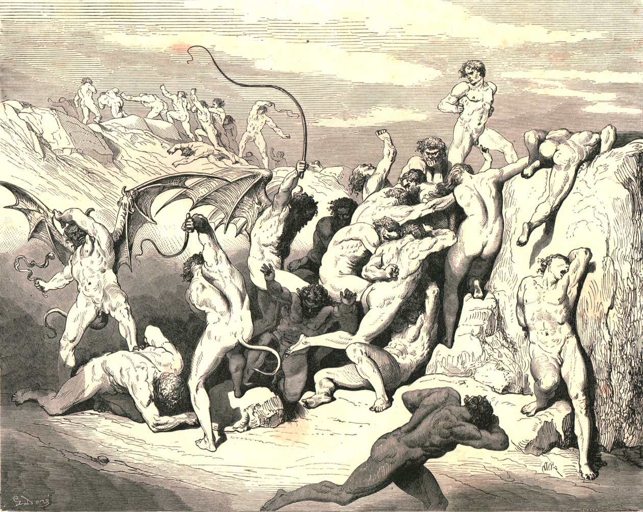Ach! Jak związali je za pierwszym paskiem!, ok. 1890 r. autorstwa Gustave Dore