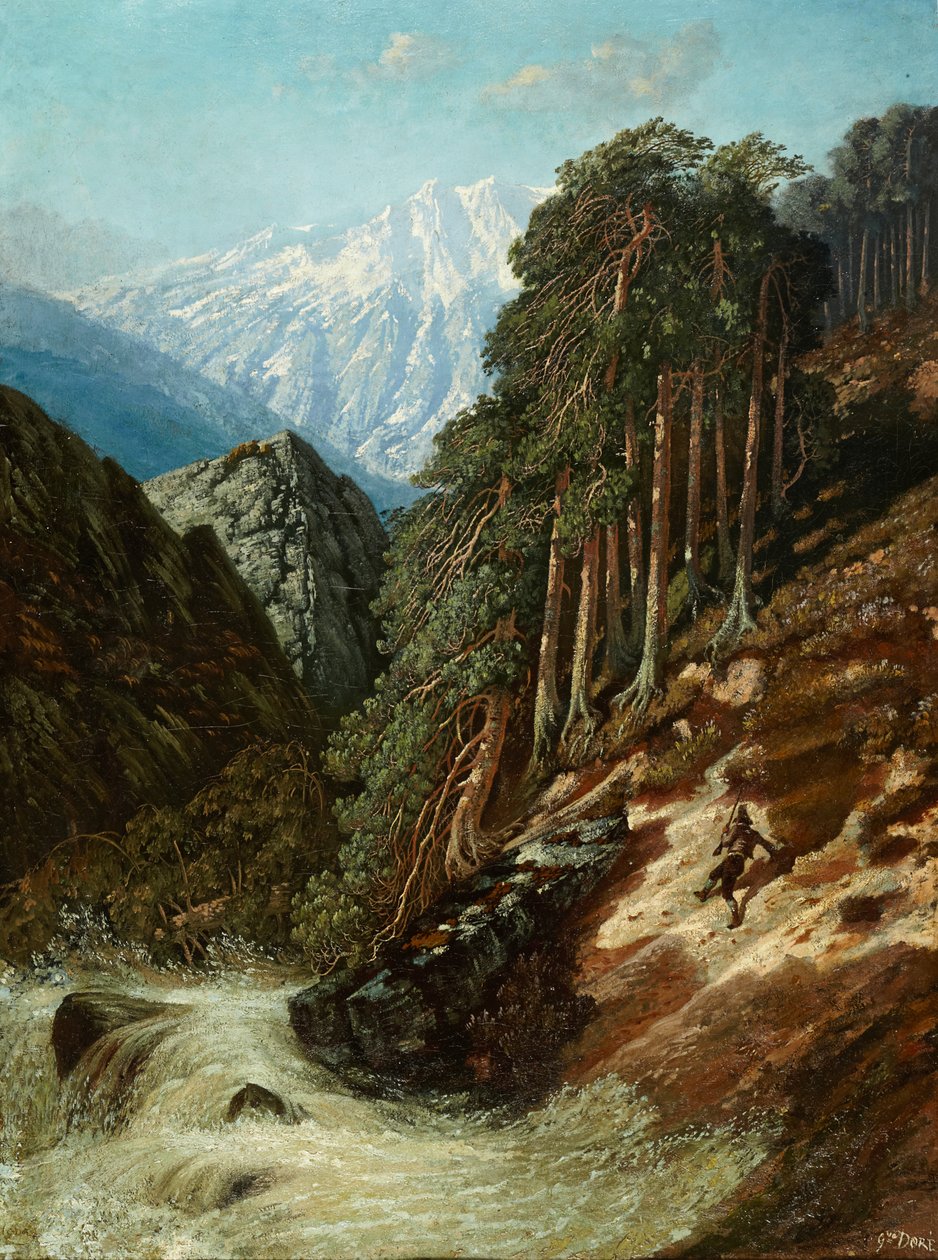 Krajobraz alpejski z Beckiem, po 1870 (olej na płótnie) autorstwa Gustave Dore