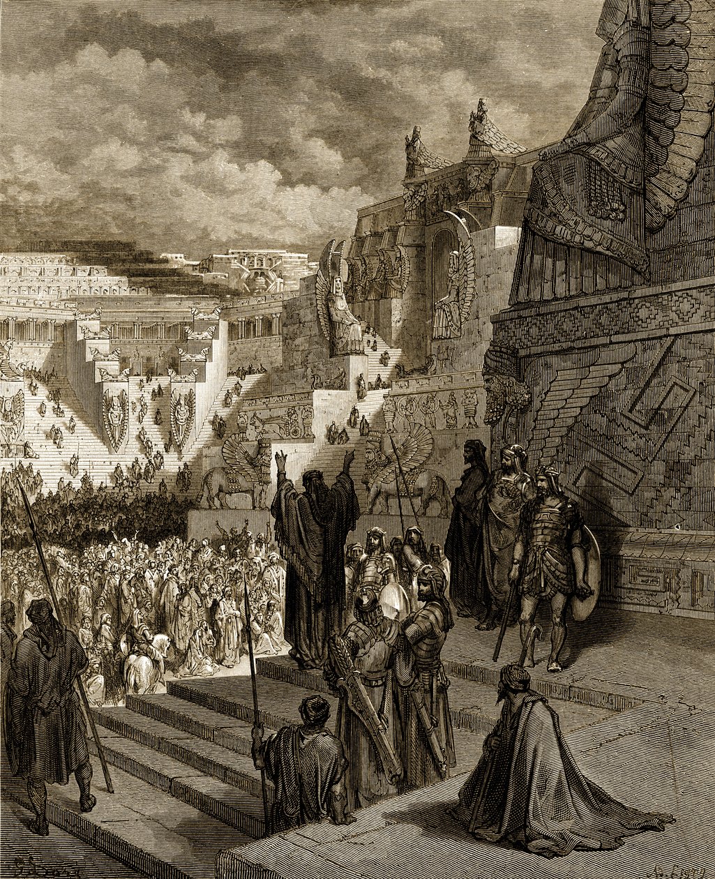 Artakserkses przyznający Żydom wolność. - Biblia autorstwa Gustave Dore