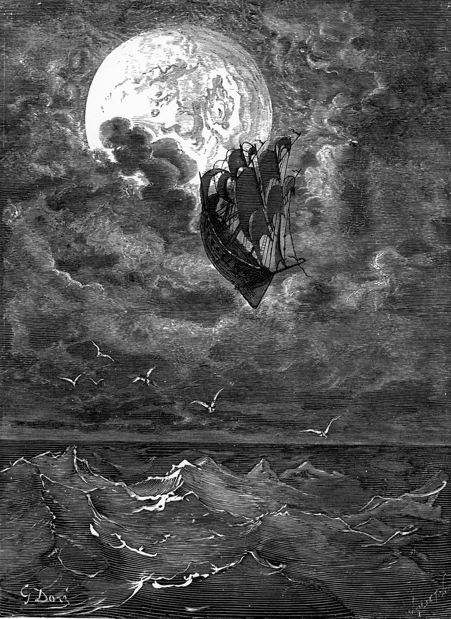 Baron Münchausen: Podróż na księżyc autorstwa Doré. autorstwa Gustave Dore