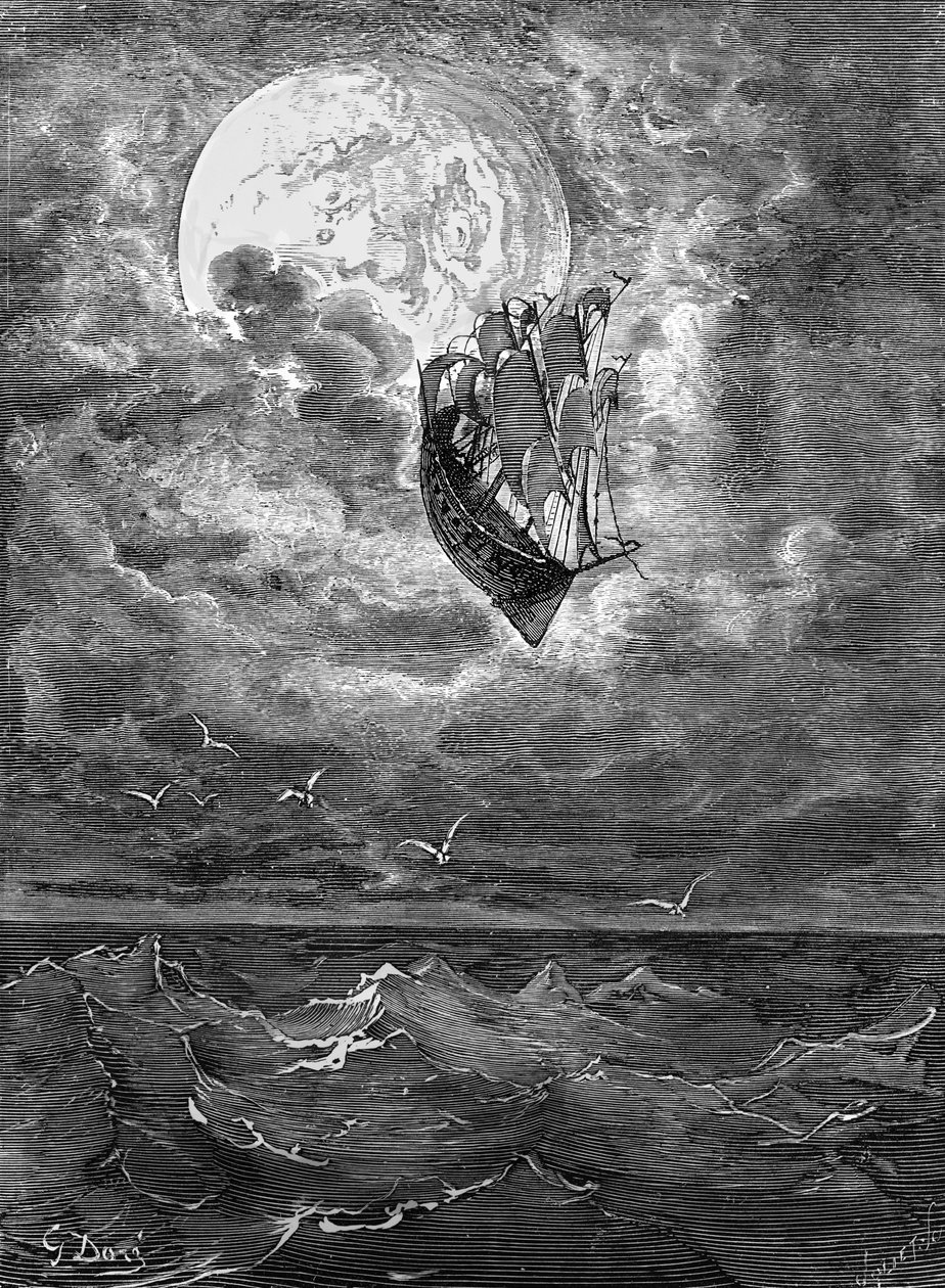 Baron Münchausen: Podróż na księżyc autorstwa Doré. autorstwa Gustave Dore