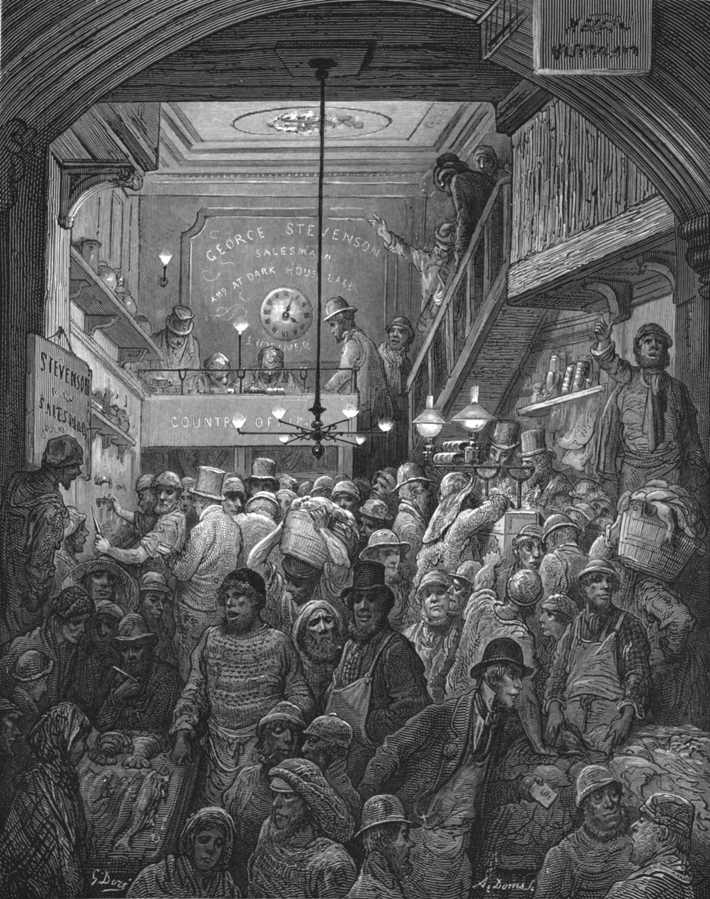 "Billingsgate - Wczesny poranek", 1872. autorstwa Gustave Dore