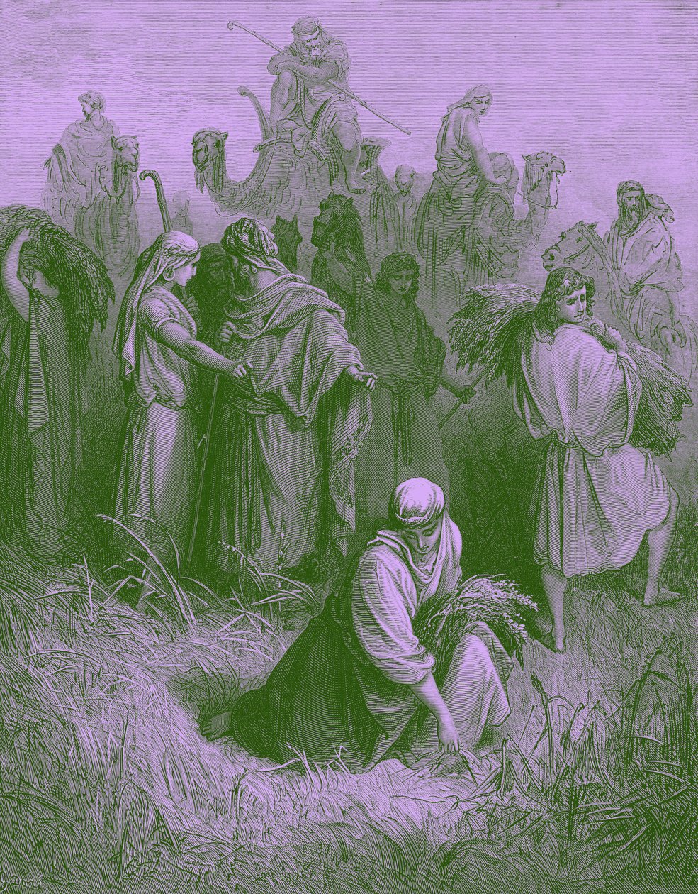 Boaz i Rut - Biblia autorstwa Gustave Dore