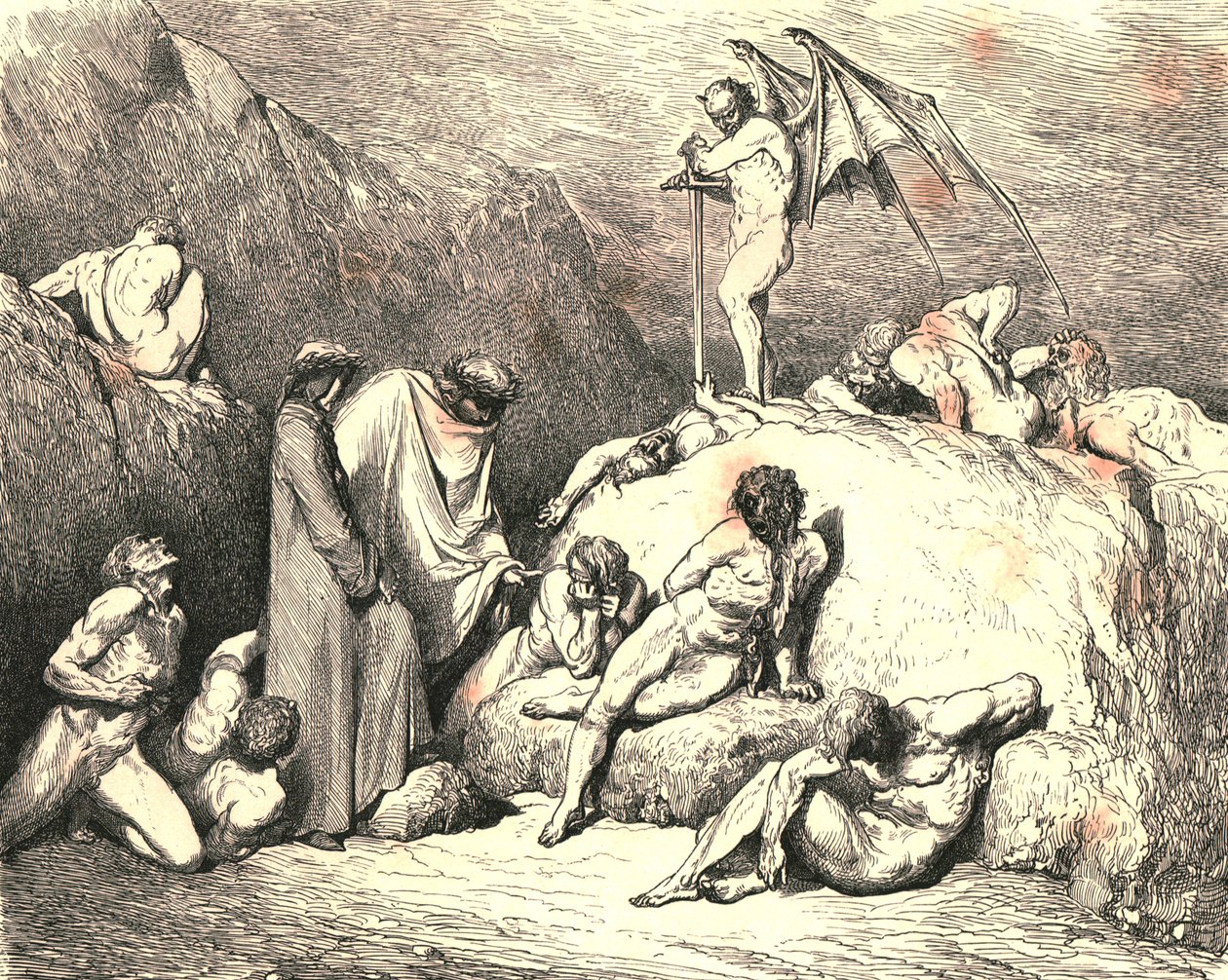 Przypomnij sobie Piero z Medicina, jeśli znowu wróci, ok. 1890. autorstwa Gustave Dore