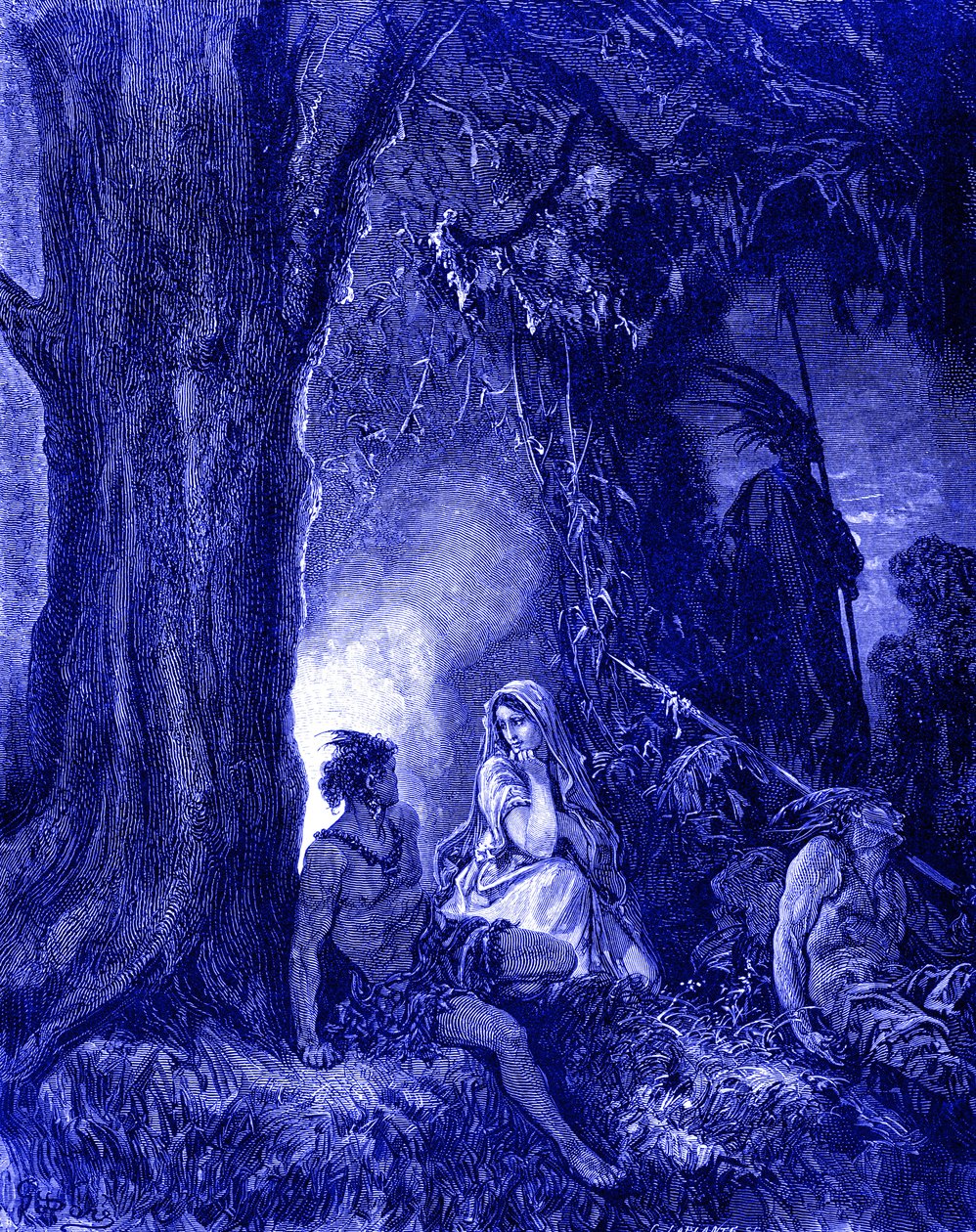 Chactas i Atala, rycina Doré. autorstwa Gustave Dore