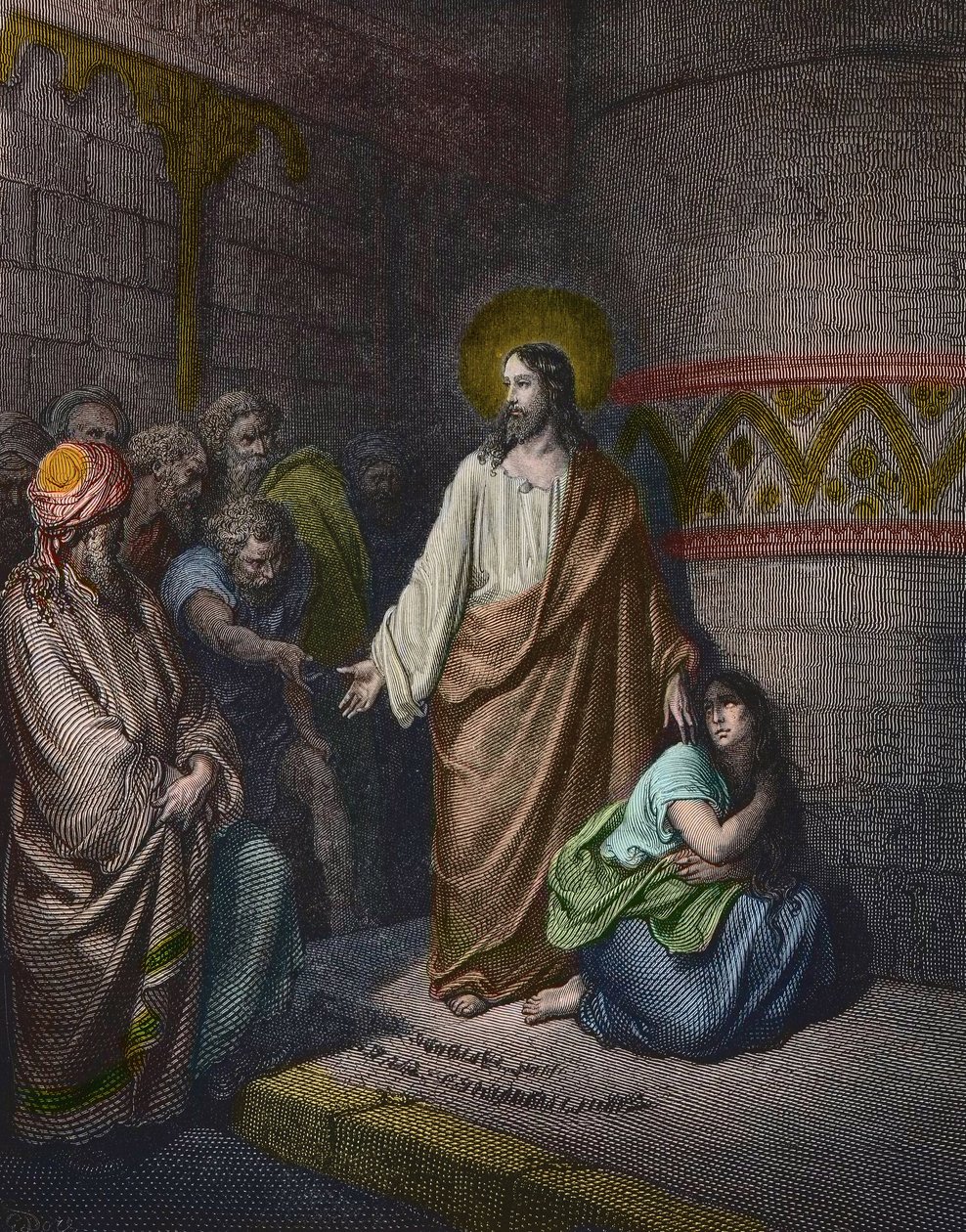 „”Chrystus i cudzołożnica”” Ilustracja Gustave