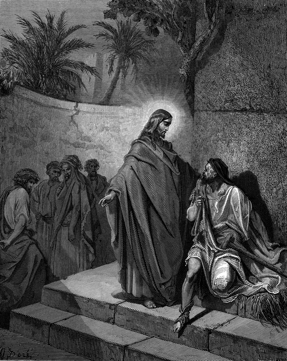 Chrystus uzdrawiający chorego na paraliż, 1866 autorstwa Gustave Dore