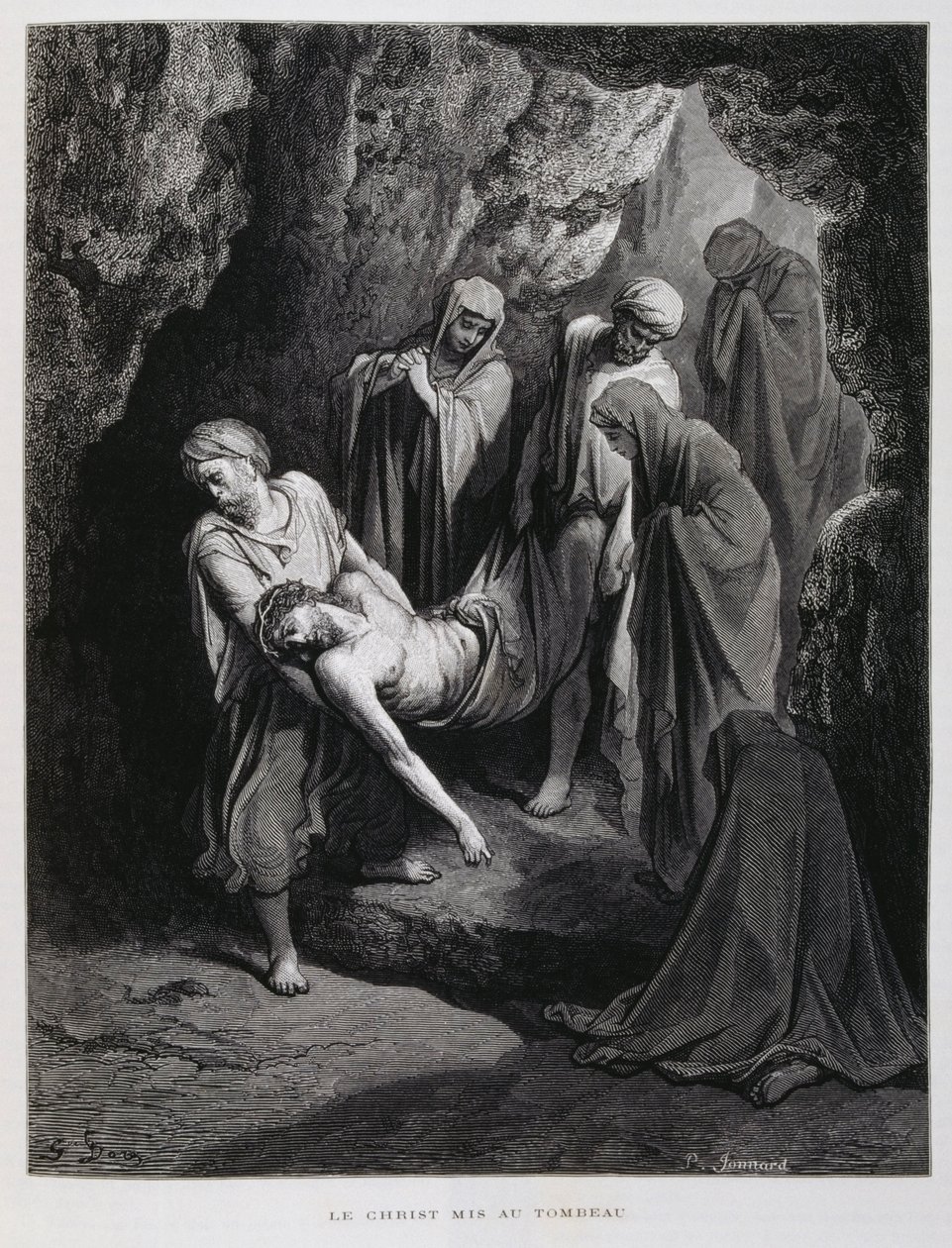 Chrystus zabrany do grobu, ilustracja z Biblii Dore