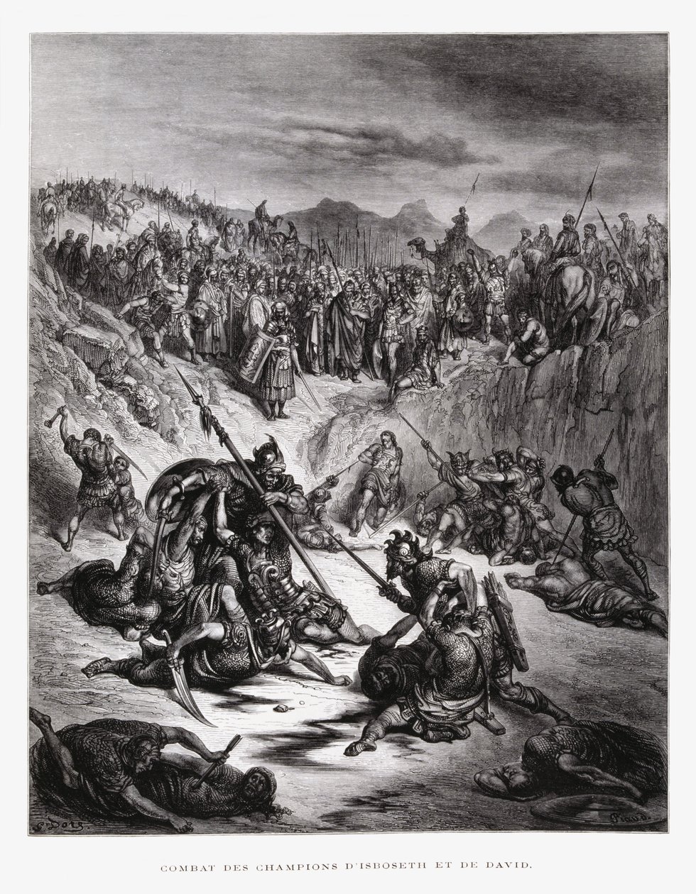 Żołnierze bojowi Isz-bosheta i Dawida, ilustracja z Biblii Dore