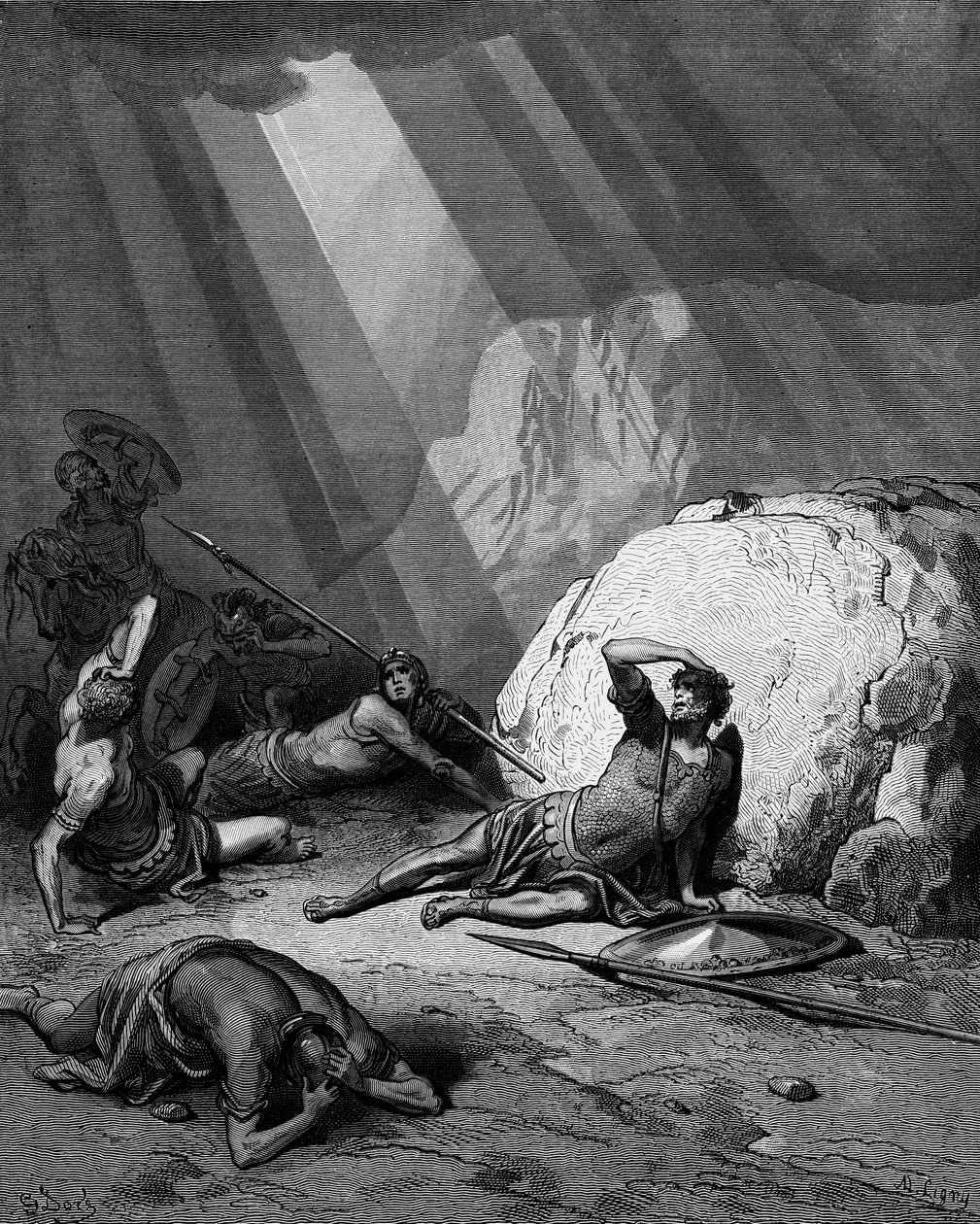 Nawrócenie św. Pawła na drodze do Damaszku, 1865-1866 autorstwa Gustave Dore
