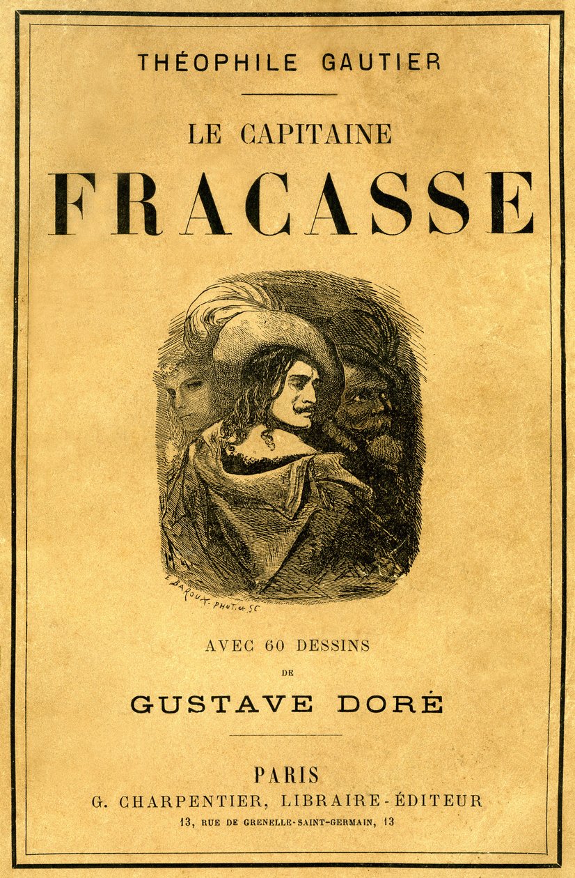 Okładka książki Teofila Gautiera „Le Capitaine Fracasse”, z ilustracjami Gustave Dore, wydanie Charpentier, koniec XIX wieku. autorstwa Gustave Dore