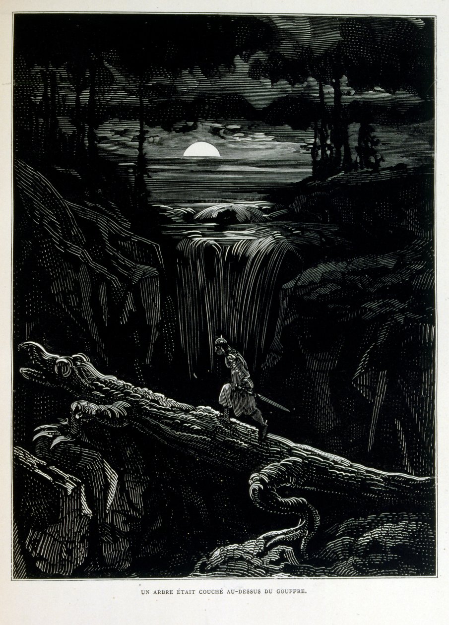 Croque-Mitaine; ilustracja z 1863 r., Gustave Dore (1832 – 1883); Francuski artysta, grafik, ilustrator. Croque-Mitaine (straszak) to złośliwa postać prezentowana dzieciom, aby je przestraszyć, a tym samym uczynić je mądrzejszymi. autorstwa Gustave Dore