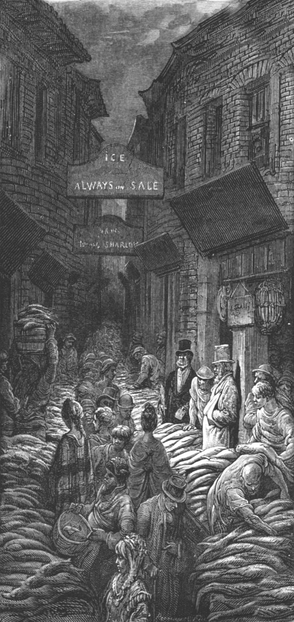 „Dark House Lane – Billingsgate”, 1872. autorstwa Gustave Dore